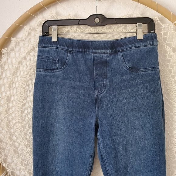 Spanx Jean-ish Denim High Rise Back Pocket Stretch Leggings Size L - Picture 3 of 8